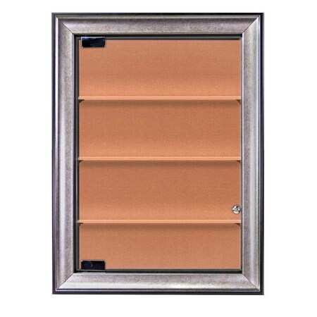 United Visual Products Indoor Enclosed Combo Board, 48"x36", Black Frame/Black & Cinnabar UVCB4836B-BLACK-CINNABA
